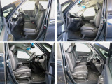 運転席・助手席は専用コンビシートのキャプテンシートはシートヒーターも標準装備。運転席には、シートの高さを調整出来るシートアジャスターも装備されています。
