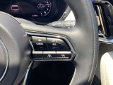 ステアリングスイッチで、先行車に自動追従するアダプティブクルーズコントロールが作動可能。設定した車速内での車間距離を自動で調整・維持。高速道路の渋滞時もアクセル・ブレーキ操作から解放されます。