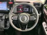 【純正革巻きステアリング】上質な革を使用することで、手にしっかり馴染みとても運転しやすいハンドルです♪