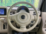 【純正革巻きステアリング】上質な革を使用することで、手にしっかり馴染みとても運転しやすいハンドルです♪