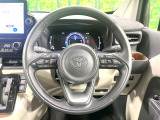 【純正革巻きステアリング】上質な革を使用することで、手にしっかり馴染みとても運転しやすいハンドルです♪