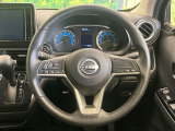 【純正革巻きステアリング】上質な革を使用することで、手にしっかり馴染みとても運転しやすいハンドルです♪