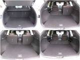 CX-5シリーズ伝統&好評のトランクスペース。後席中央部が単独で倒せるので4人乗車&長い荷物も積めます!