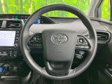 【純正革巻きステアリング】上質な革を使用することで、手にしっかり馴染みとても運転しやすいハンドルです♪