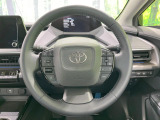 【純正革巻きステアリング】上質な革を使用することで、手にしっかり馴染みとても運転しやすいハンドルです♪