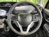 【純正革巻きステアリング】上質な革を使用することで、手にしっかり馴染みとても運転しやすいハンドルです♪