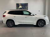 ドアハンドルからリアへと伸びるシャープなラインが、X1のボディサイドに躍動感を与えています。アルピン・ホワイトのボディが光と影を受け、端正なスタイルを描きます。