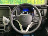 【純正革巻きステアリング】上質な革を使用することで、手にしっかり馴染みとても運転しやすいハンドルです♪
