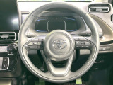 【純正革巻きステアリング】上質な革を使用することで、手にしっかり馴染みとても運転しやすいハンドルです♪