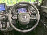 【純正革巻きステアリング】上質な革を使用することで、手にしっかり馴染みとても運転しやすいハンドルです♪