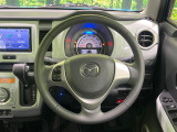 【純正革巻きステアリング】上質な革を使用することで、手にしっかり馴染みとても運転しやすいハンドルです♪
