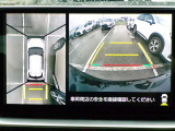 パノラミックビューモニター&バックモニター♪車両の前後左右に搭載した4つのカメラの映像を合成し、車を真上から見ているような映像を表示♪