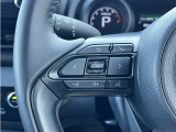 ステアリングスイッチ付き。前方から目を離すことなく操作することが可能です。