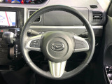 【純正革巻きステアリング】上質な革を使用することで、手にしっかり馴染みとても運転しやすいハンドルです♪