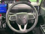 【純正革巻きステアリング】上質な革を使用することで、手にしっかり馴染みとても運転しやすいハンドルです♪