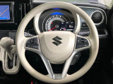 【純正革巻きステアリング】上質な革を使用することで、手にしっかり馴染みとても運転しやすいハンドルです♪