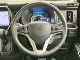 【純正革巻きステアリング】上質な革を使用することで、手にしっかり馴染みとても運転しやすいハンドルです♪