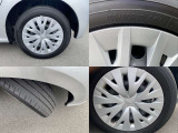 スチールホイールにホイールカバーです。タイヤサイズは185/60R15です。