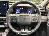 【純正革巻きステアリング】上質な革を使用することで、手にしっかり馴染みとても運転しやすいハンドルです♪