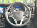 【純正革巻きステアリング】上質な革を使用することで、手にしっかり馴染みとても運転しやすいハンドルです♪