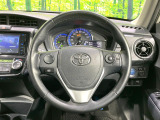 【純正革巻きステアリング】上質な革を使用することで、手にしっかり馴染みとても運転しやすいハンドルです♪