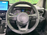 【純正革巻きステアリング】上質な革を使用することで、手にしっかり馴染みとても運転しやすいハンドルです♪