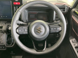 【純正革巻きステアリング】上質な革を使用することで、手にしっかり馴染みとても運転しやすいハンドルです♪