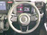 【純正革巻きステアリング】上質な革を使用することで、手にしっかり馴染みとても運転しやすいハンドルです♪