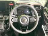 【純正革巻きステアリング】上質な革を使用することで、手にしっかり馴染みとても運転しやすいハンドルです♪