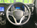 【純正革巻きステアリング】上質な革を使用することで、手にしっかり馴染みとても運転しやすいハンドルです♪