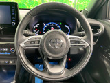 【純正革巻きステアリング】上質な革を使用することで、手にしっかり馴染みとても運転しやすいハンドルです♪