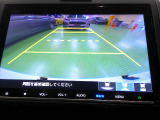バックカメラの画像です。ガイドラインがスムースな車庫入れをサポートいたします。車庫入れの安心感がアップしますね。