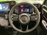 【純正革巻きステアリング】上質な革を使用することで、手にしっかり馴染みとても運転しやすいハンドルです♪