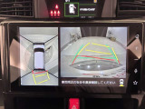 パノラミックビューモニター付きです。車両を上から見たような映像をディスプレイオーディオ画面に表示。運転席からの目視だけでは見にくい、車両周辺の状況をリアルタイムでしっかり確認できます。