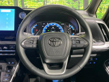 【純正革巻きステアリング】上質な革を使用することで、手にしっかり馴染みとても運転しやすいハンドルです♪