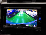 バックカメラの画像です。ガイドラインがスムースな車庫入れをサポートいたします。車庫入れの安心感がアップしますね。
