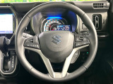 【純正革巻きステアリング】上質な革を使用することで、手にしっかり馴染みとても運転しやすいハンドルです♪