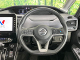 【純正革巻きステアリング】上質な革を使用することで、手にしっかり馴染みとても運転しやすいハンドルです♪