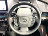 【純正革巻きステアリング】上質な革を使用することで、手にしっかり馴染みとても運転しやすいハンドルです♪