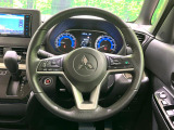 【純正革巻きステアリング】上質な革を使用することで、手にしっかり馴染みとても運転しやすいハンドルです♪