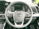 【純正革巻きステアリング】上質な革を使用することで、手にしっかり馴染みとても運転しやすいハンドルです♪