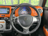 【純正革巻きステアリング】上質な革を使用することで、手にしっかり馴染みとても運転しやすいハンドルです♪
