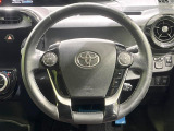 【純正革巻きステアリング】上質な革を使用することで、手にしっかり馴染みとても運転しやすいハンドルです♪