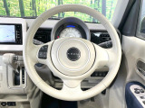 【純正革巻きステアリング】上質な革を使用することで、手にしっかり馴染みとても運転しやすいハンドルです♪