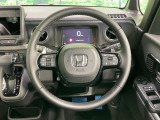 【純正革巻きステアリング】上質な革を使用することで、手にしっかり馴染みとても運転しやすいハンドルです♪