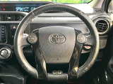 【純正革巻きステアリング】上質な革を使用することで、手にしっかり馴染みとても運転しやすいハンドルです♪