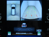 ■リヤビューカメラの映像です。ステアリング連動ガイドラインが、後退時の予想進路を表示し、運転のサポートを致します。
