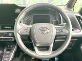 【純正革巻きステアリング】上質な革を使用することで、手にしっかり馴染みとても運転しやすいハンドルです♪