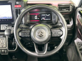【純正革巻きステアリング】上質な革を使用することで、手にしっかり馴染みとても運転しやすいハンドルです♪