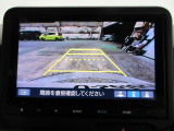 バックカメラの画像です。ガイドラインがスムースな車庫入れをサポートいたします。車庫入れの安心感がアップしますね。